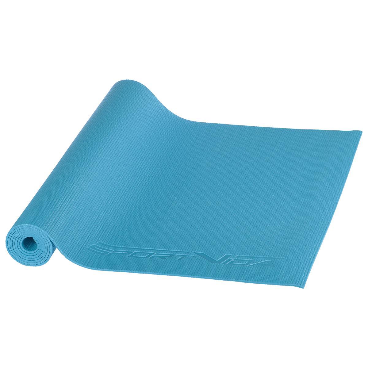 

Коврик (мат) для йоги и фитнеса SportVida PVC 4 мм SV-HK0051 Blue