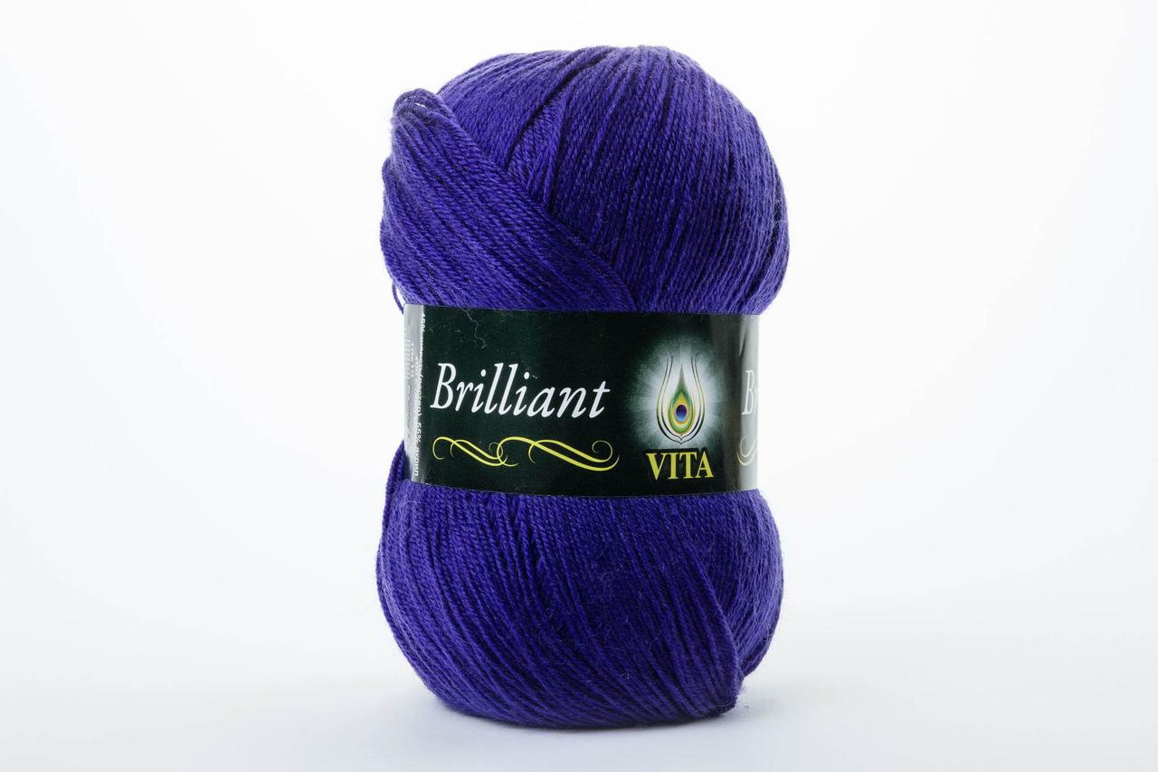 Пряжа полушерстяная VITA Brilliant, Color No.5105 темно-фиолетовый