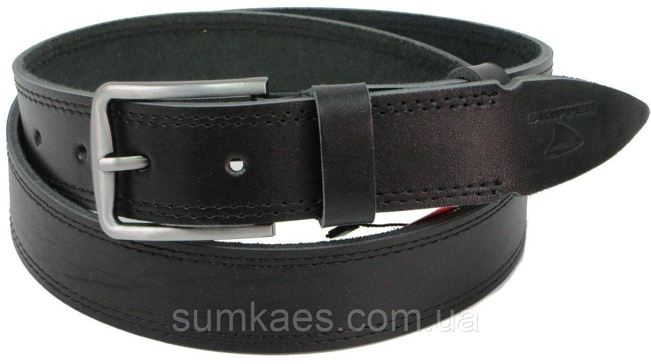 

Кожаный мужской ремень для джинс Skipper 1306-38, Черный