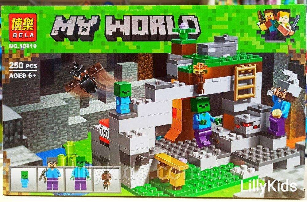 

Конструктор Bela Minecraft 10810 Пещера зомби, 250 дет , Бела майнкрафт