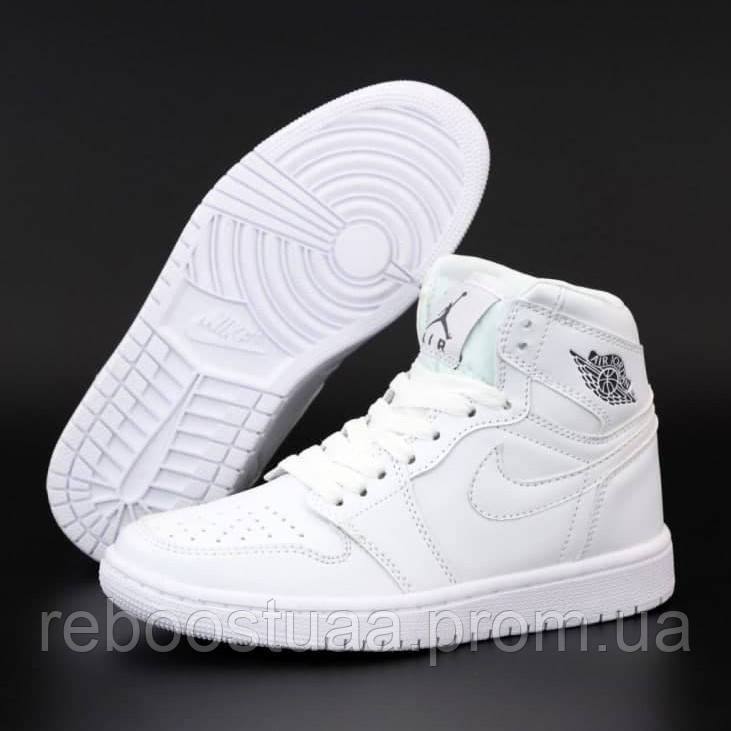 

Жіночі кросівки Nike Air Jordan 1 Retro High, шкіра, білий, В'єтнам 38, Белый