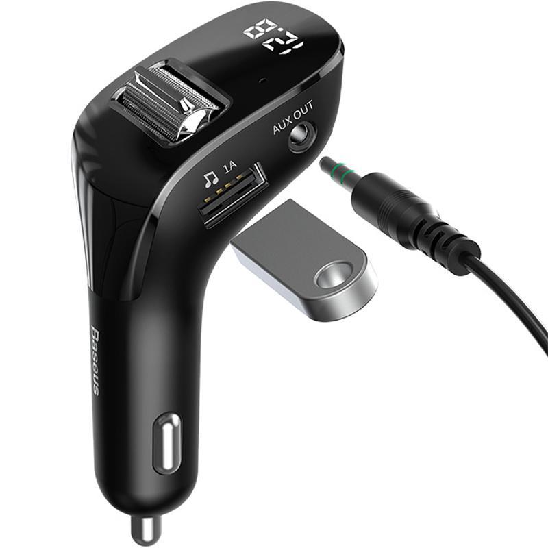 

FM-модулятор (трансмиттер) в авто Baseus Streamer F40 (Bluetooth, MP3, USB, AUX) c функцией зарядного, Черный