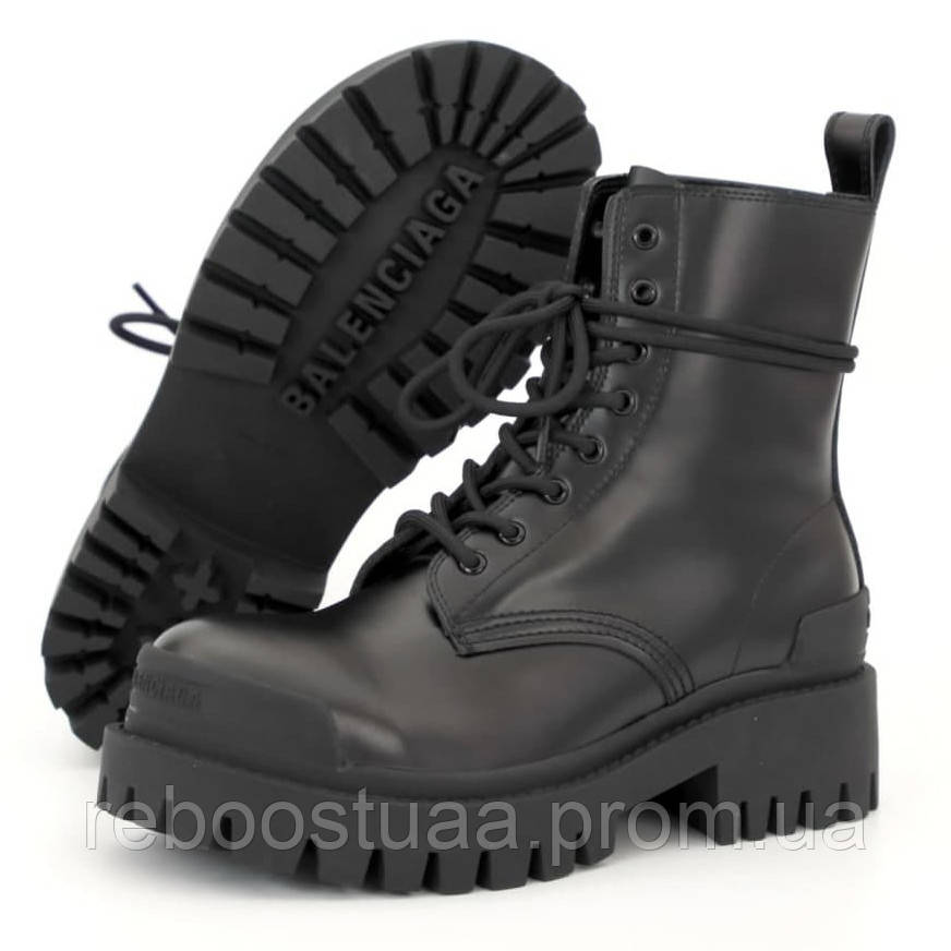 

Жіночі черевики Balenciaga Strike Lace-Up Boot, шкіра, чорний, В'єтнам, Черный