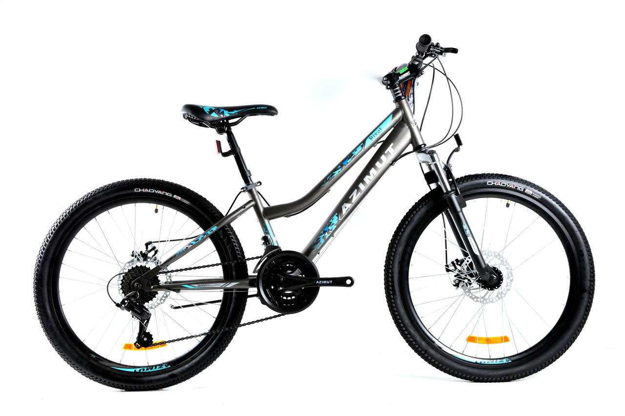 

Велосипед Azimut Pixel 2021 Shimano 24" Grey / Blue, Серо-синий