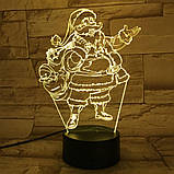 3D Светильник, "Санта" Интересные подарки детям на новый год, Подарки детям на нг, Подарок для ребенка, фото 6