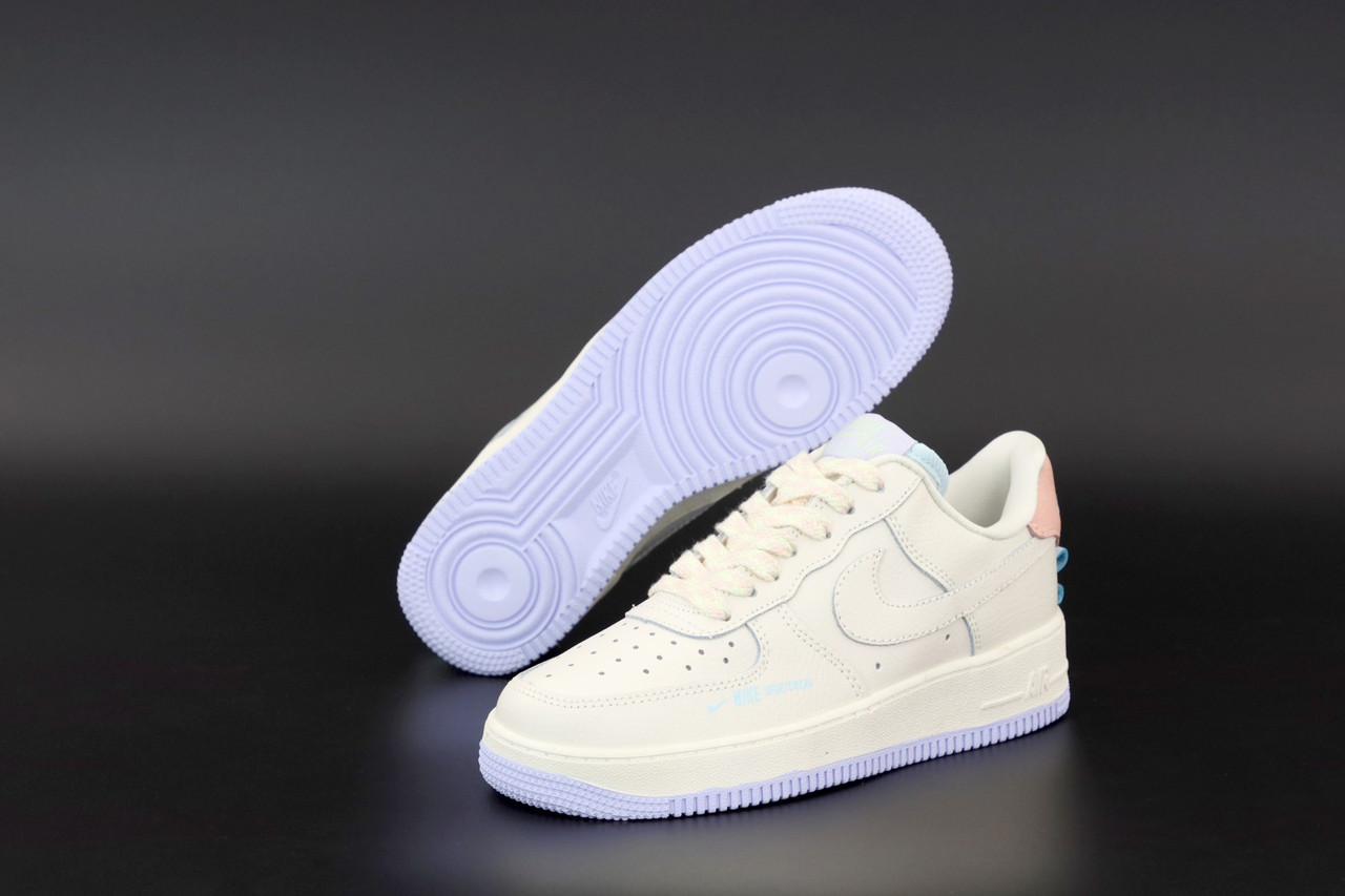 

Женские кроссовки Nike Air Force 1 бежевые, Найк Аир Форс, натуральная кожа, код KD-12510 39, Бежевый