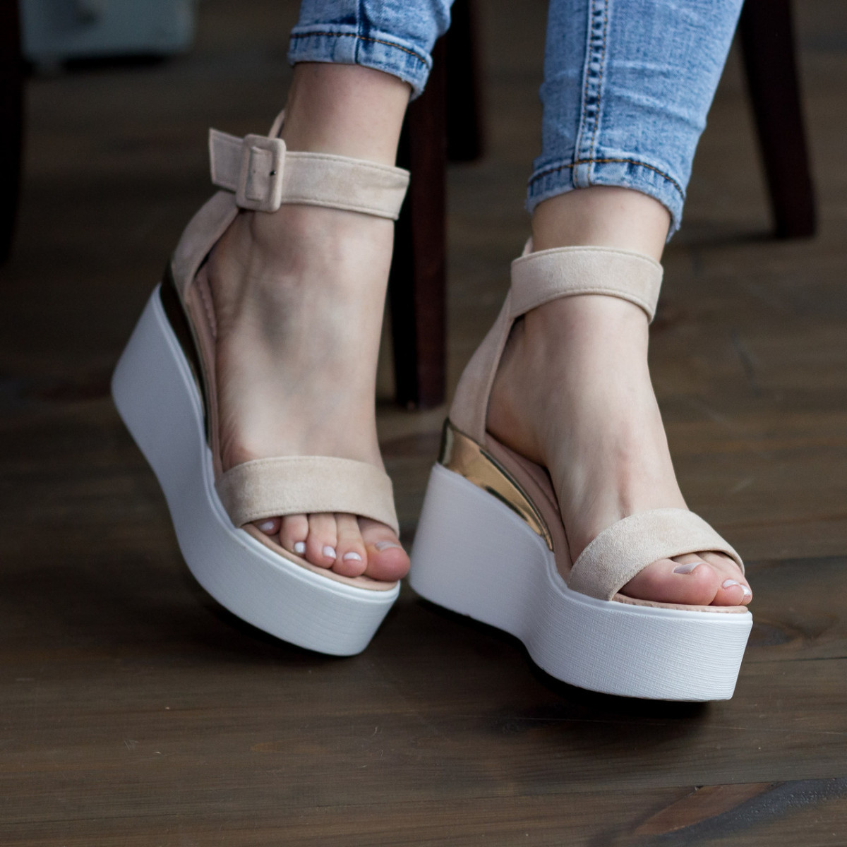 

Женские босоножки Fashion Babee 2754 38 размер 24,5 см Бежевый