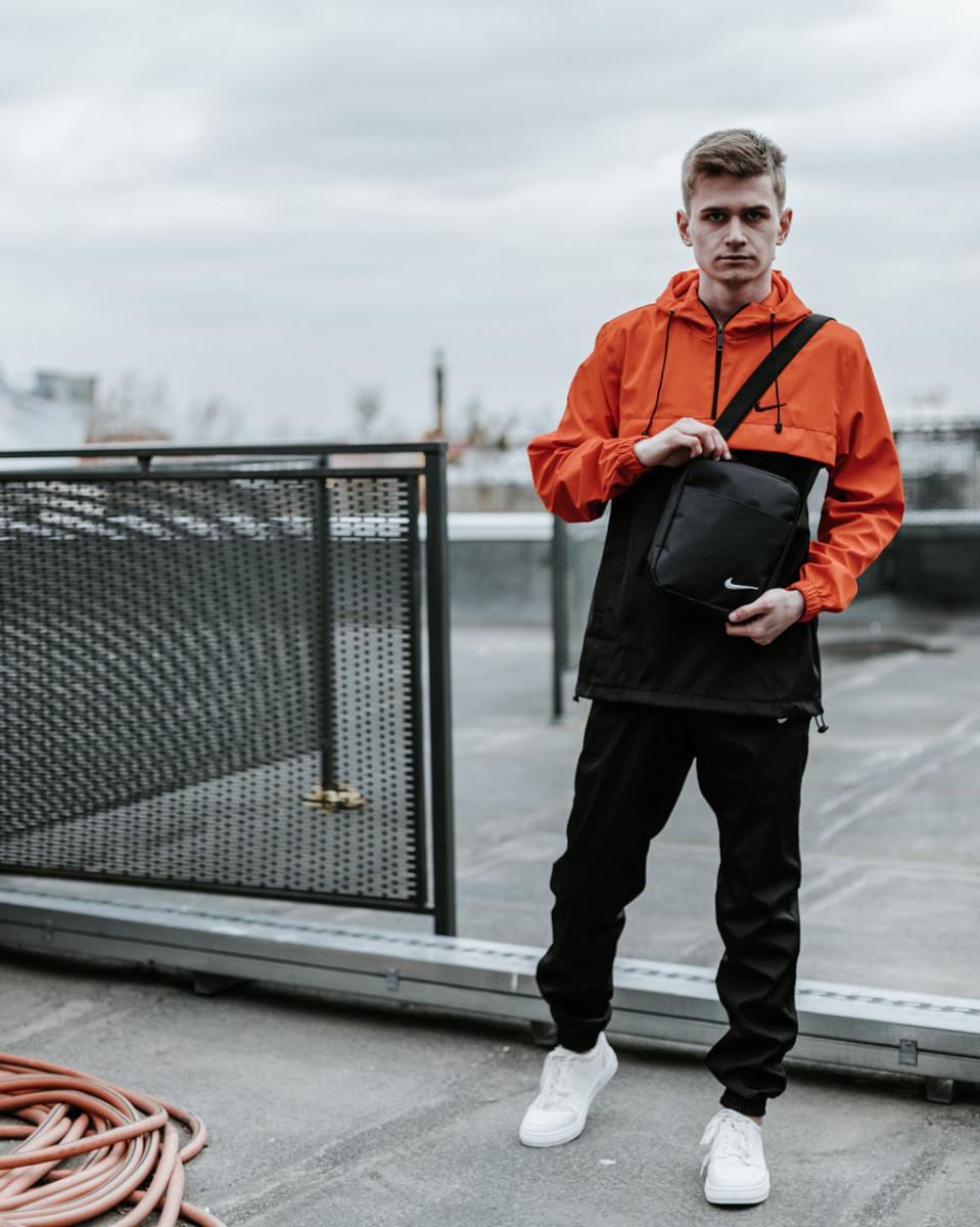 

Спортивный костюм мужской, Nike черный - оранжевый. Барсетка в Подарок