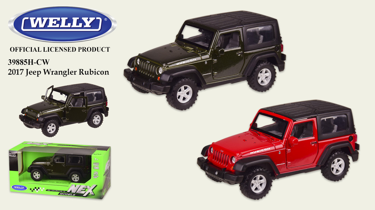 

Машина метал 39885H-CW (48шт|2) "WELLY"1:32 JEEP WRANGLER RUBICON,2 цвета,в кор.18*8*8 см, р-р игруш