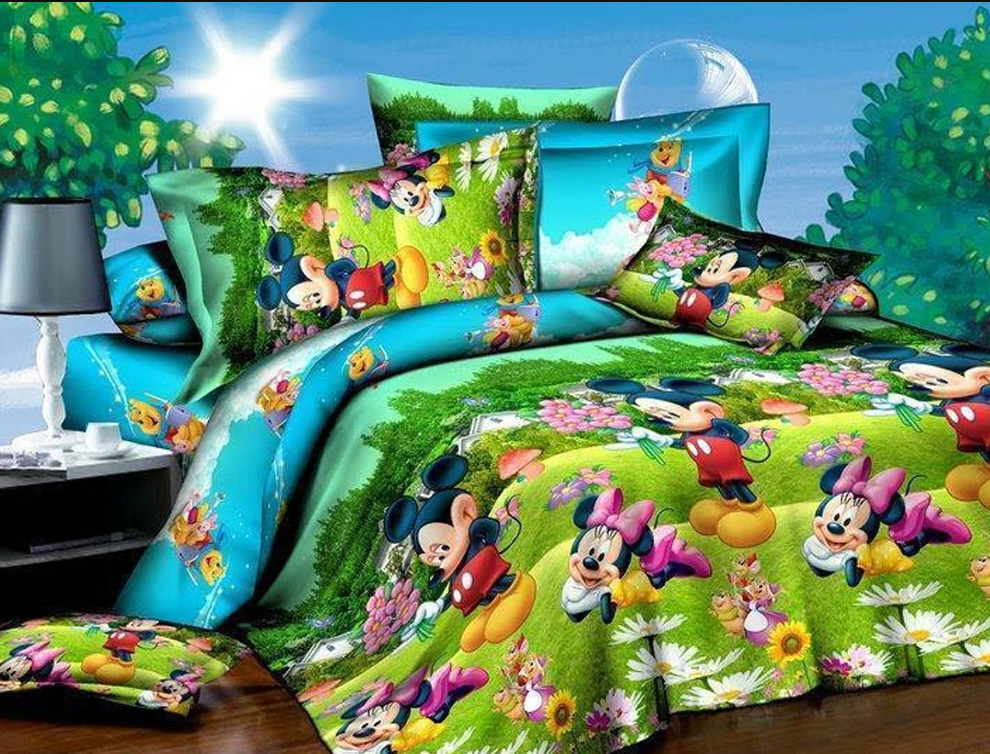 

Набор детского постельного белья Qili Home Textile 150х220 Бязь Gold зеленый Disney, Зелёный