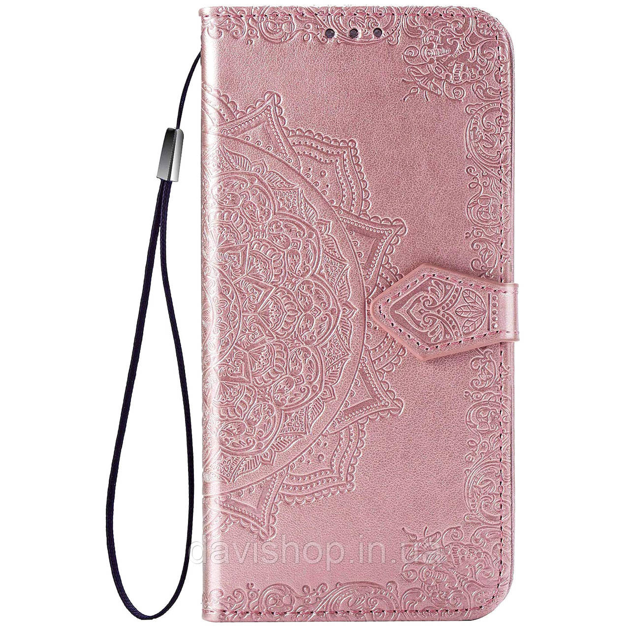Кожаный чехол книжка Art Case с визитницей для Xiaomi Redmi Note 9s / Note 9 Pro / Note 9 Pro Max Розовый