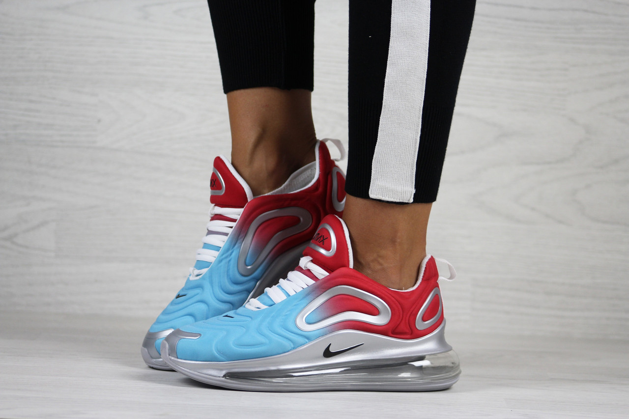 

Кроссовки женские Nike Air Max 720 голубые с красным, Найк Аир Макс, дышащий материал, прошиты. Код SD-8252 39, Голубой