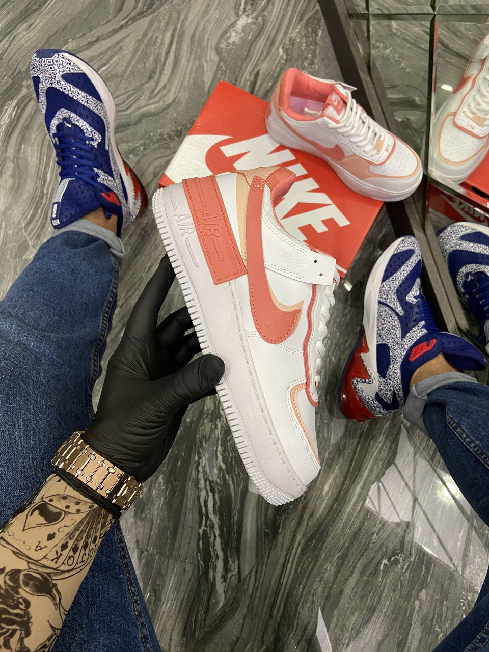 

Nike Air Force 1 Shadow White Orange (Белый Оранжевый)