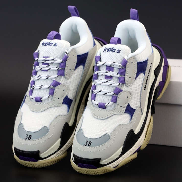 

Женские кроссовки Balenciaga Triple S, фиолетовый, черный, серый, белый, Италия 40 (КД-4), Разные цвета