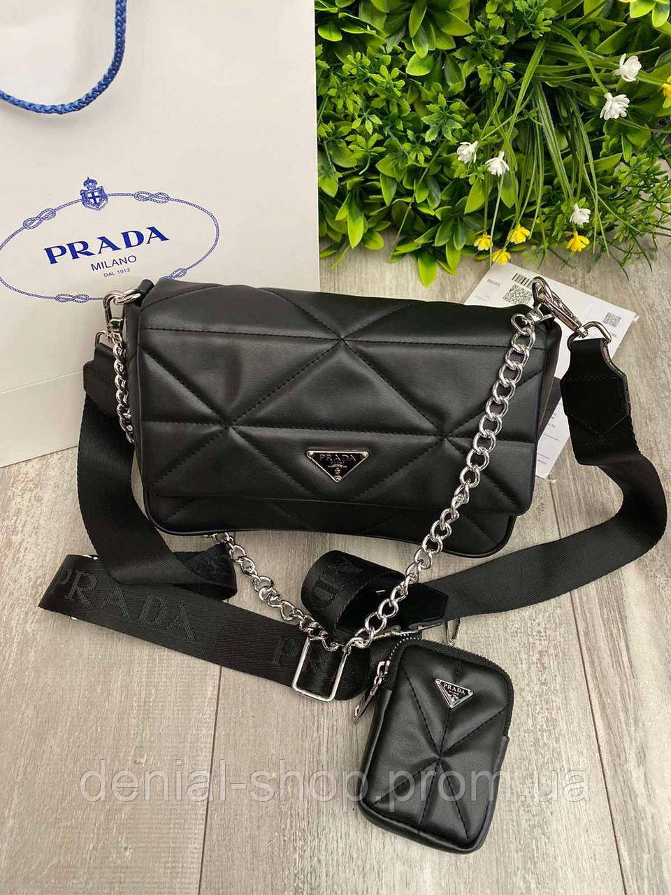 

Модная женская сумка Prada 2 в 1, Черный