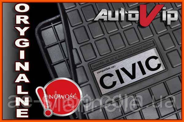 

Резиновые коврики HONDA CIVIC HB 2012- с лого, Черный