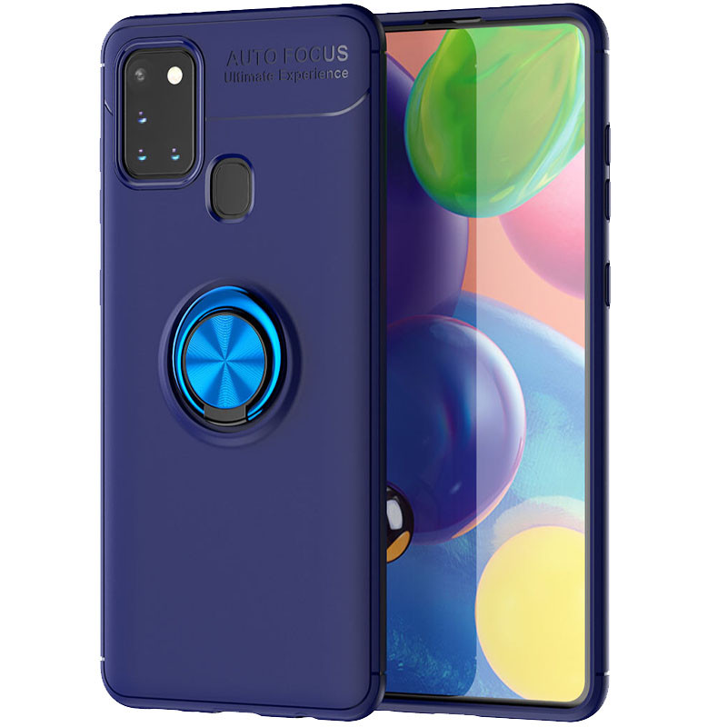 

TPU чехол Deen ColorRing под магнитный держатель (opp) для Samsung Galaxy A21s, Синий / синий