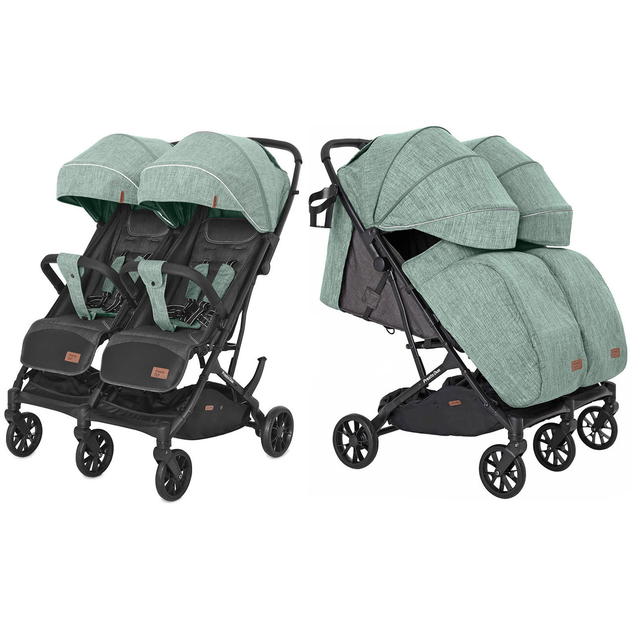 

Коляска прогулочная CARRELLO Presto Duo CRL-5506 Tea Green +дождевик, Зелёный