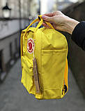 Модный детский рюкзак сумка для девочки канкен мини желтый Fjallraven Kanken Mini 7 литров, фото 3