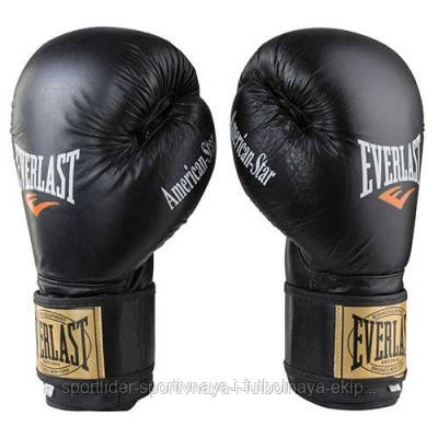 

Боксерские перчатки кожаные черные 8oz Everlast AmericanStar SKL11-281323, Черный