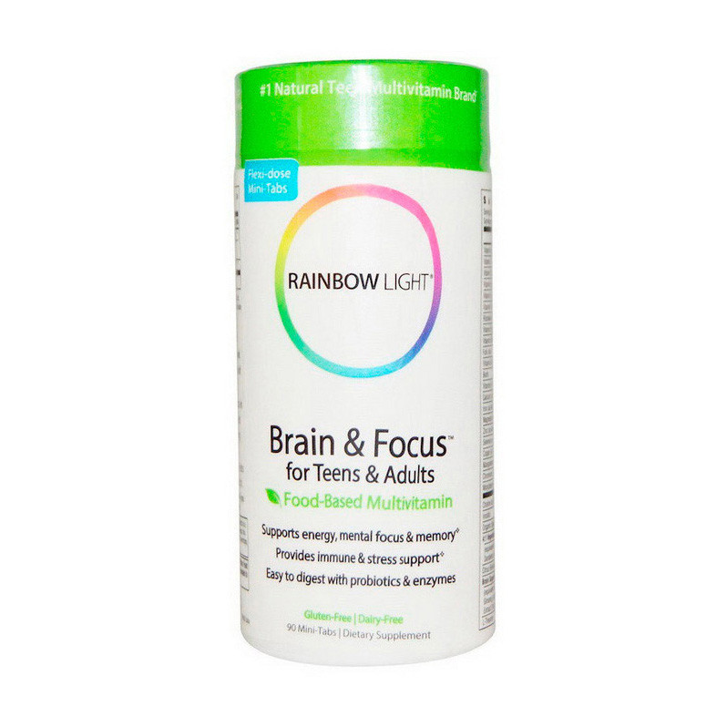 

Витамины для мозга подростков Rainbow Light Brain & Focus for Teens & Adults 90 mini-tabs