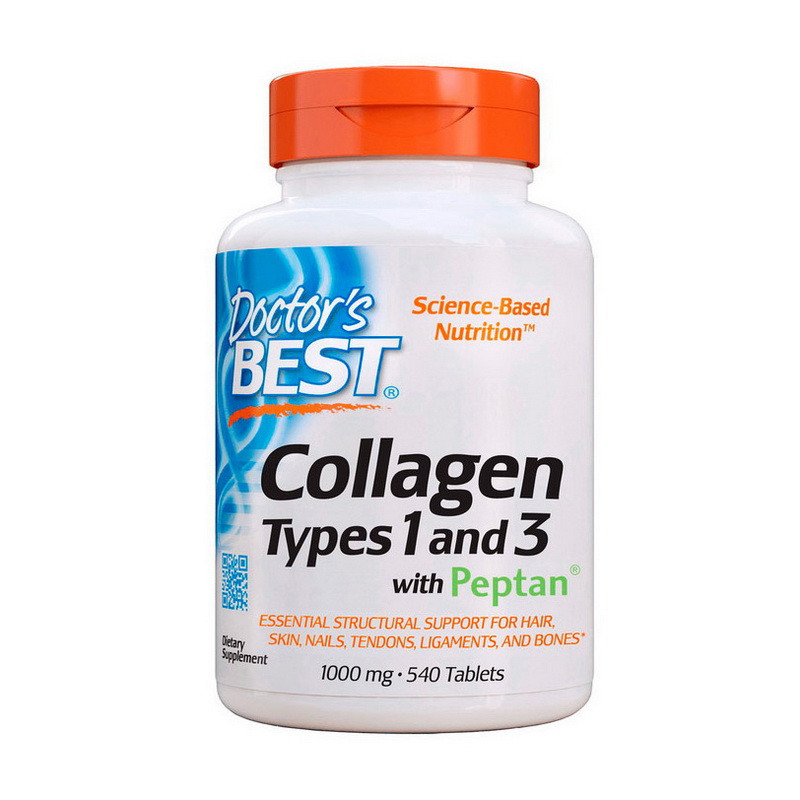 

Коллаген 1 и 3 типов Doctor's BEST Collagen Types 1&3 1000 mg with Vitamin C 540 tab