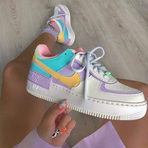 

Кроссовки женские и мужские Премиум качества Nike Air Force 1 Shadow "Pale Ivory" Violet