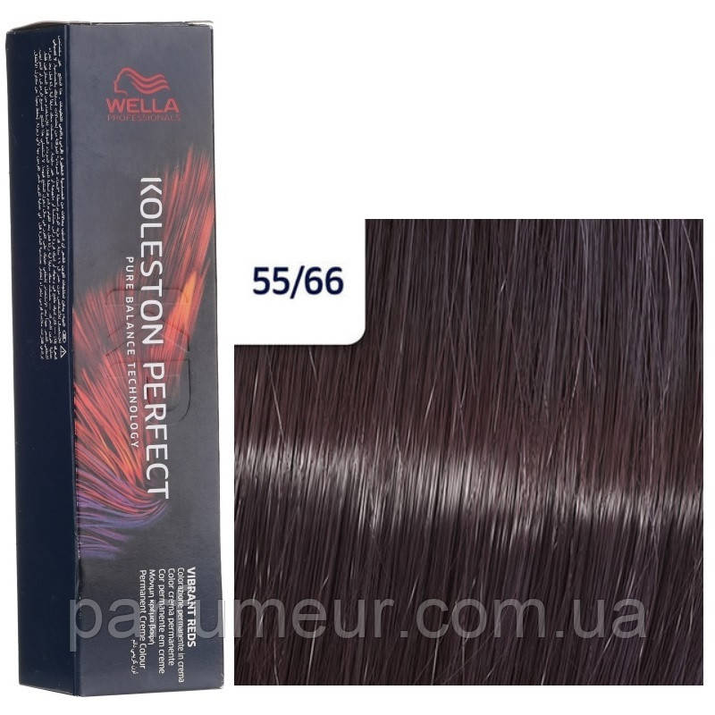 

Краска для волос Wella Professionals Koleston Vibrant Reds 55/66 Интенсивный светло-коричневый фиолетовый