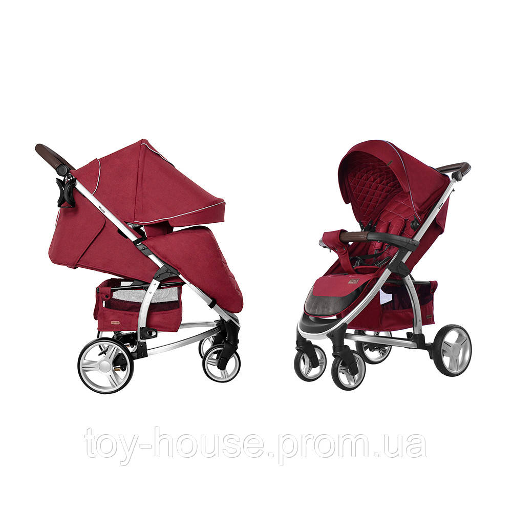 

Коляска прогулочная CARRELLO Vista CRL-8505 Ruby Red в льне +дождевик, Бежевый