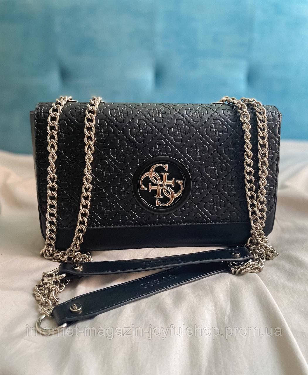 

Сумка женская Guess черная Гесс маленькая, Черный