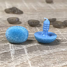 Нос для мягкой игрушки бархатный овальный 14 мм голубой