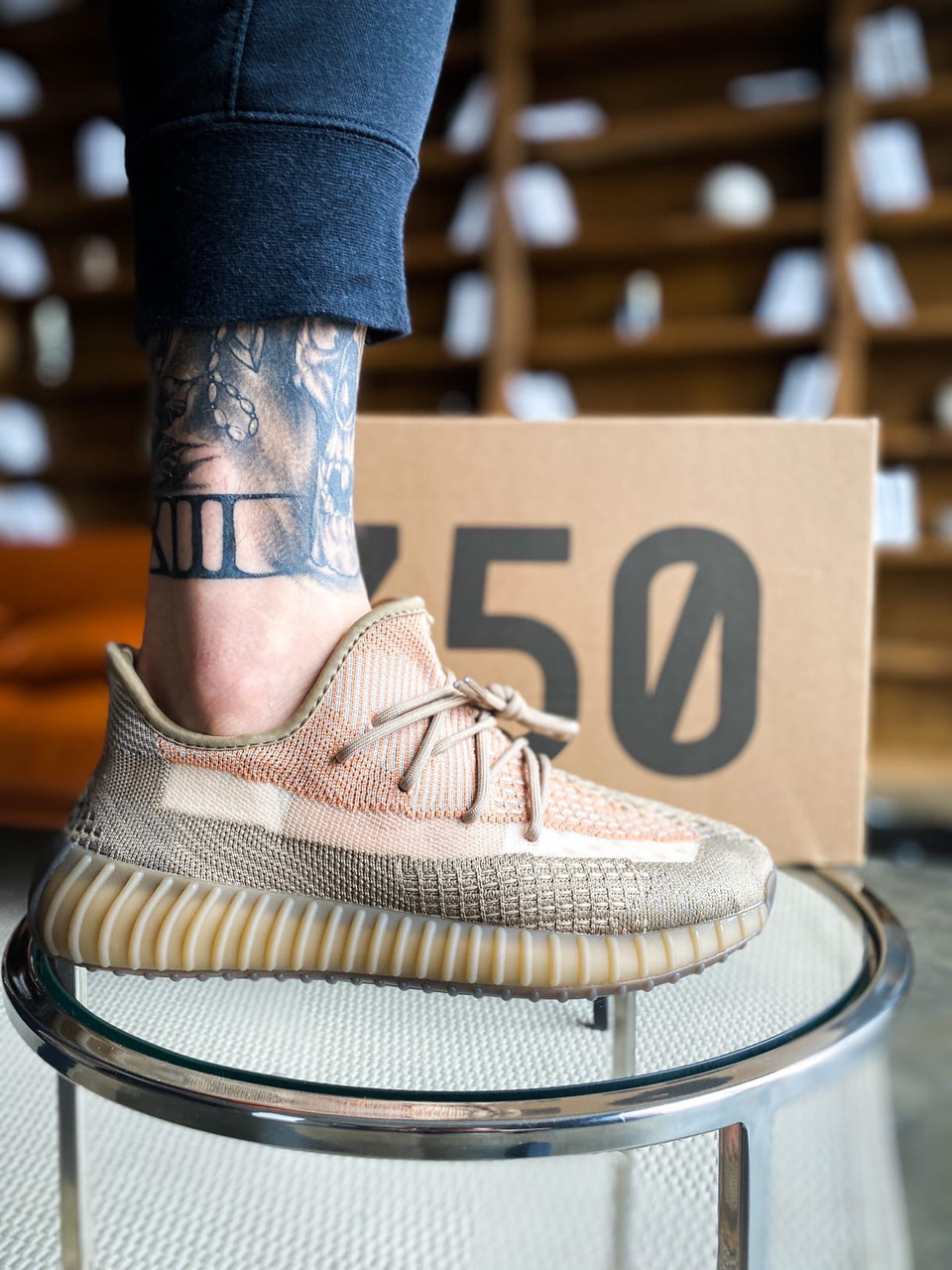 

Кроссовки мужские Adidas Yeezy Boost 350 V2 Sand Taupe, Адидас Изи Буст 350, текстиль, код KS-2300 41, Кофе с молоком