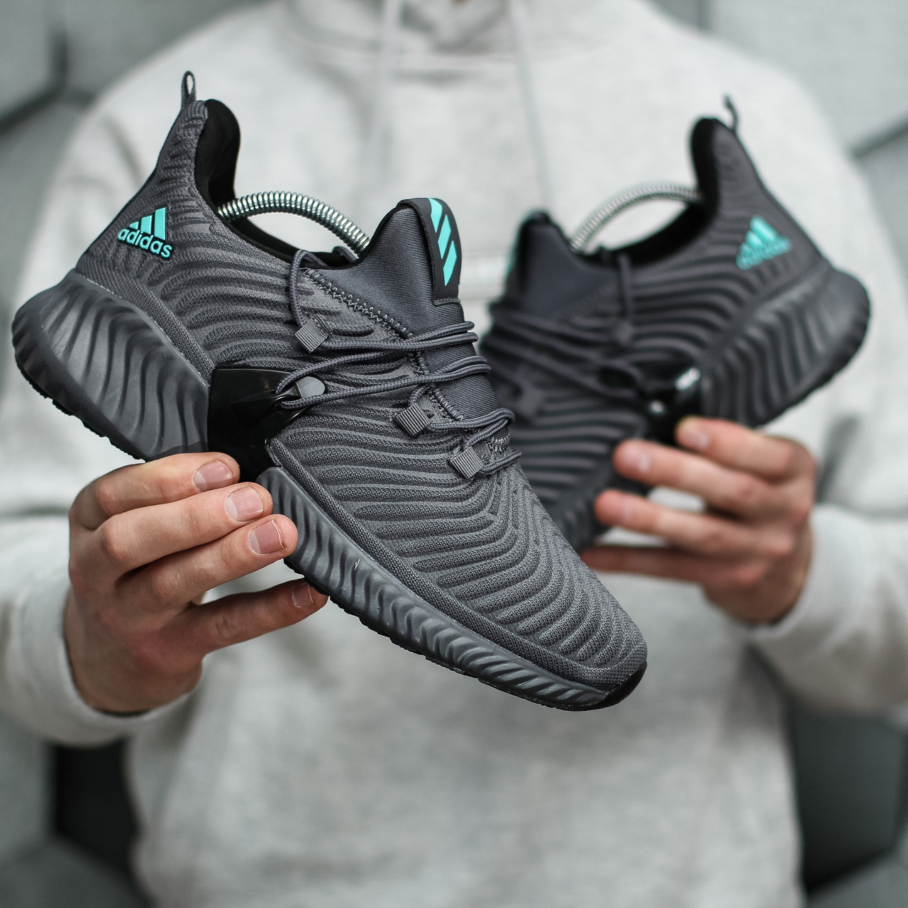 

Кроссовки мужские Adidas Alphabounce Instinct серые, Адидас Альфабоунс, текстиль, код DK-1548 42, Серый