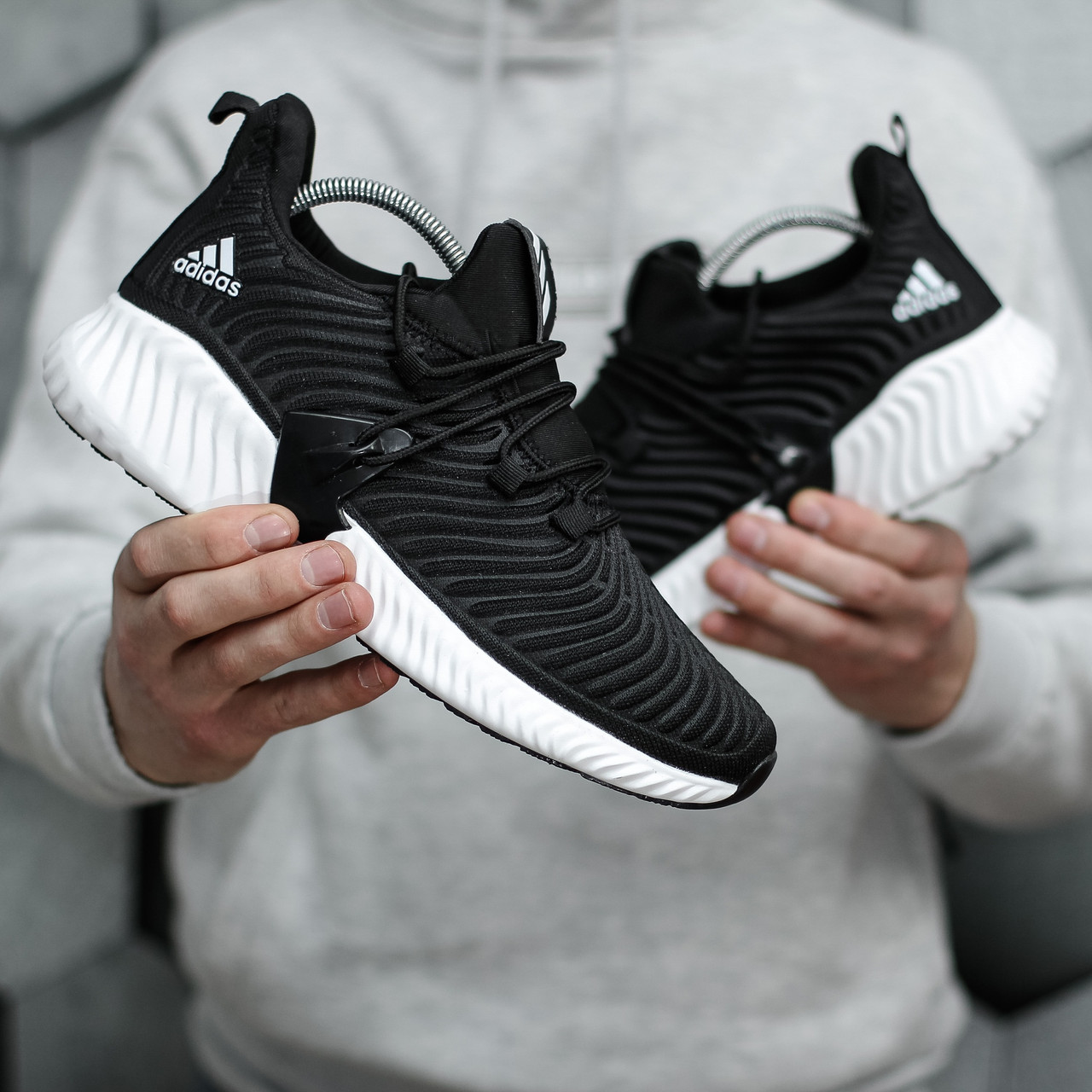 

Кроссовки мужские Adidas Alphabounce Instinct черные, Адидас Альфабоунс, текстиль, код DK-1349 44, Черный