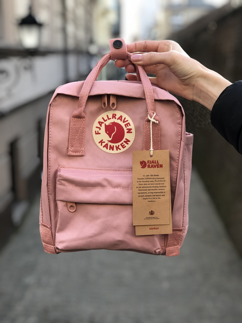 Детский рюкзак сумка для девочки канкен мини пудровый Fjallraven Kanken Mini 7 литров пудра