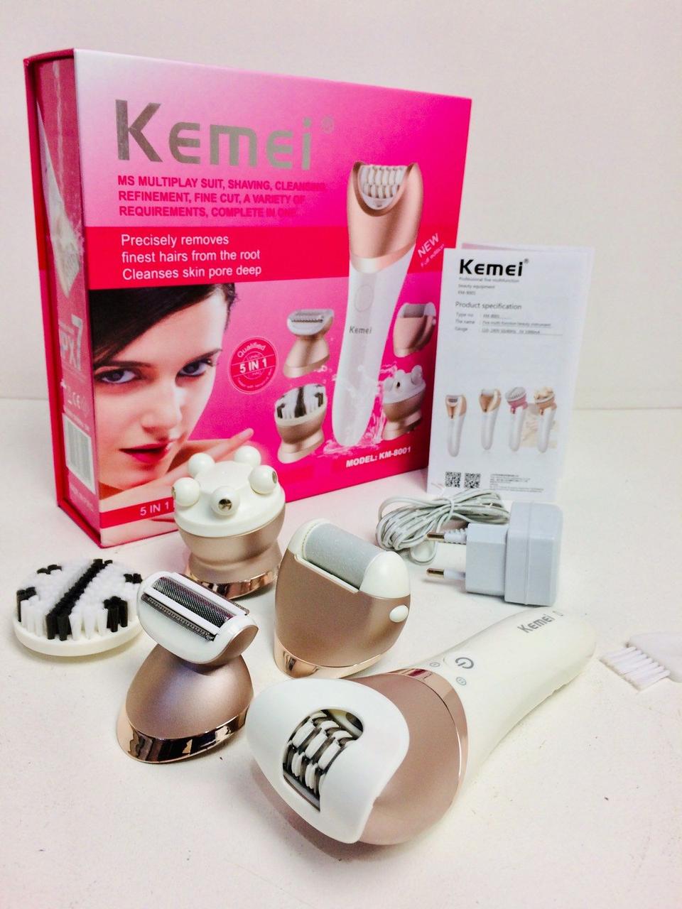 

Эпилятор аккумуляторный женский Kemei KM 8001 5в1