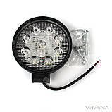 Светодиодная фара LED (ЛЕД) круглая 27W, 9 ламп, узкий луч 10/30V 6000K алюминий | VTR, фото 4