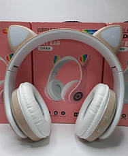 Бездротові навушники CXT-B39 Cat Ear Bluetooth з котячими вушками і LED підсвічуванням Бежевий, фото 2