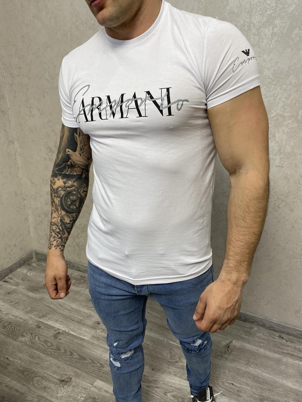 

Біла чоловіча футболка Armani