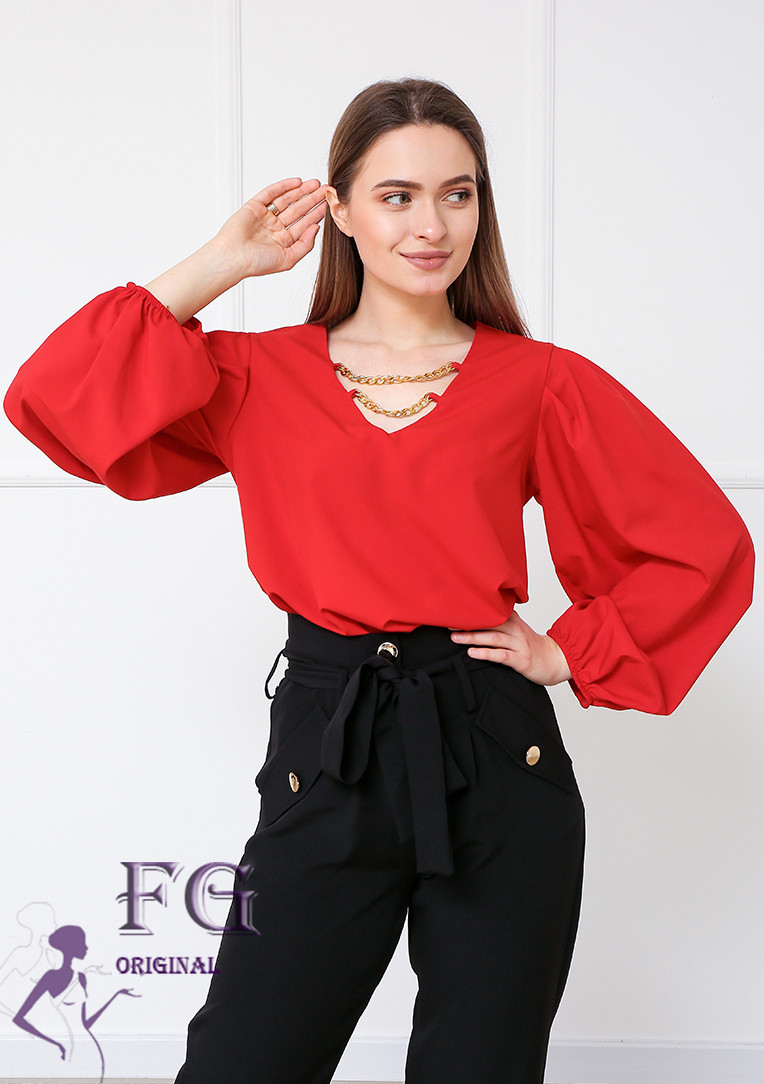 Женская блуза с декором "Palmer" Красный, 42-44