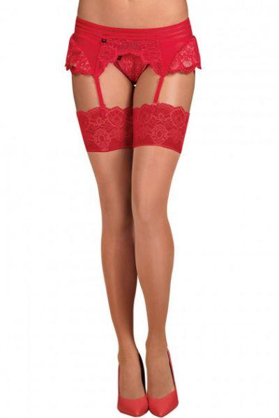 

Чулки Obsessive 853-STO-3 stockings red S/M, Красный;телесный