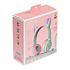Беспроводные Bluetooth наушники ZW-028 Cat Ear с ушками (Bluetooth, MP3, FM, AUX, Mic, LED) Серый/розовый, фото 8