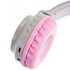 Беспроводные Bluetooth наушники ZW-028 Cat Ear с ушками (Bluetooth, MP3, FM, AUX, Mic, LED) Серый/розовый, фото 6