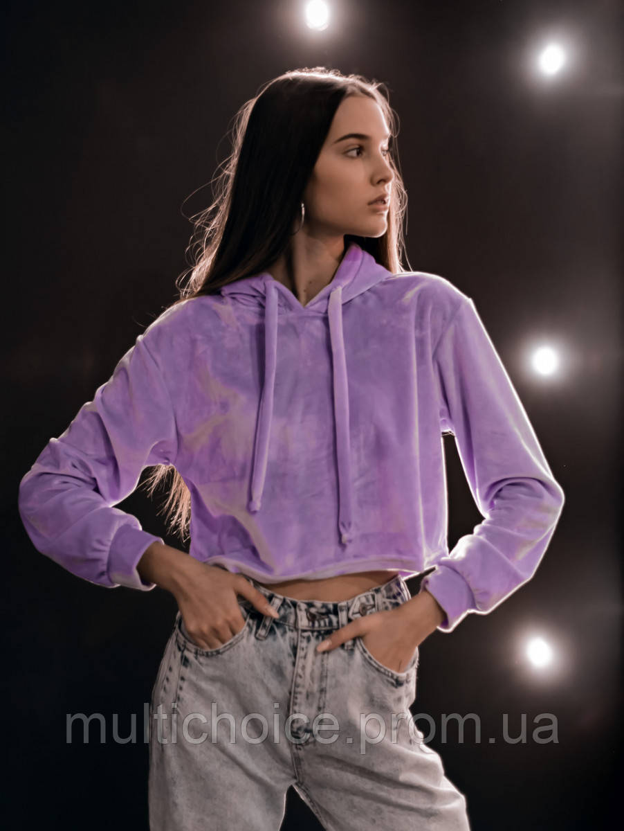 

Худи Женское укороченное Lilac Intruder Brand сиреневый фиолетовый, См.фотографии