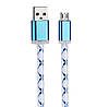 Usb кабель Led Cable micro Usb с подсветкой blue (FG)