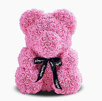 Мишка из роз Bear Flowers 25 см розовый (FG)