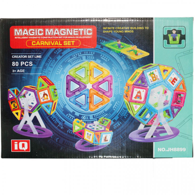 

Магнитный конструктор 80 деталей Magic magnetic carnival set JH8899