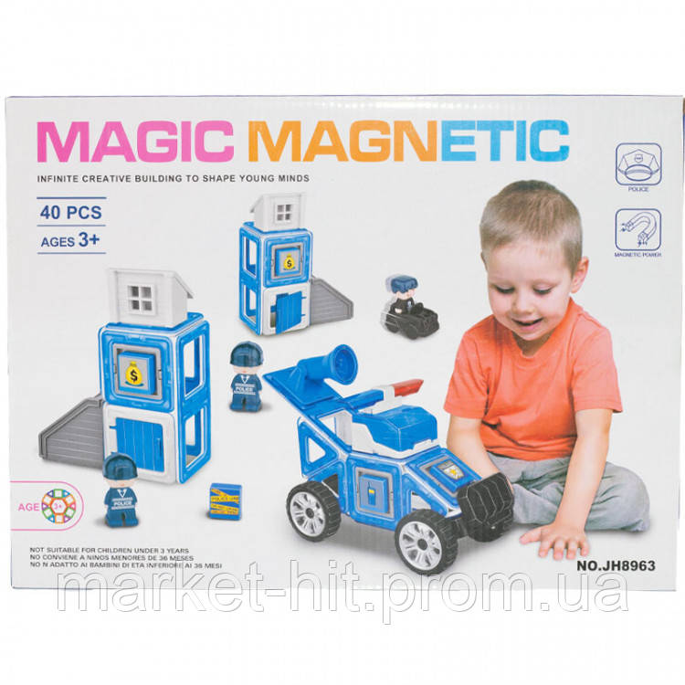 

Магнитный конструктор полиция Magic magnetic JH8963