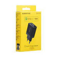 Сетевое зарядное устройство Borofone BA17A 1 USB 18W/3A QC3.0 чёрное