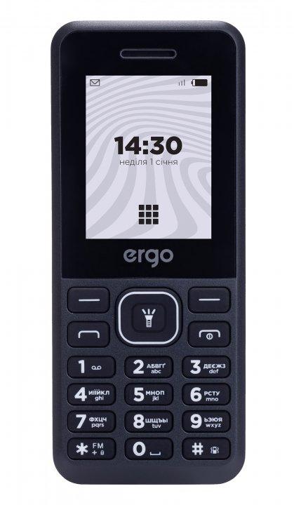 Кнопочный телефон бюджетный с фонариком на 2 сим карты ERGO B181 Base DS Black, Черный